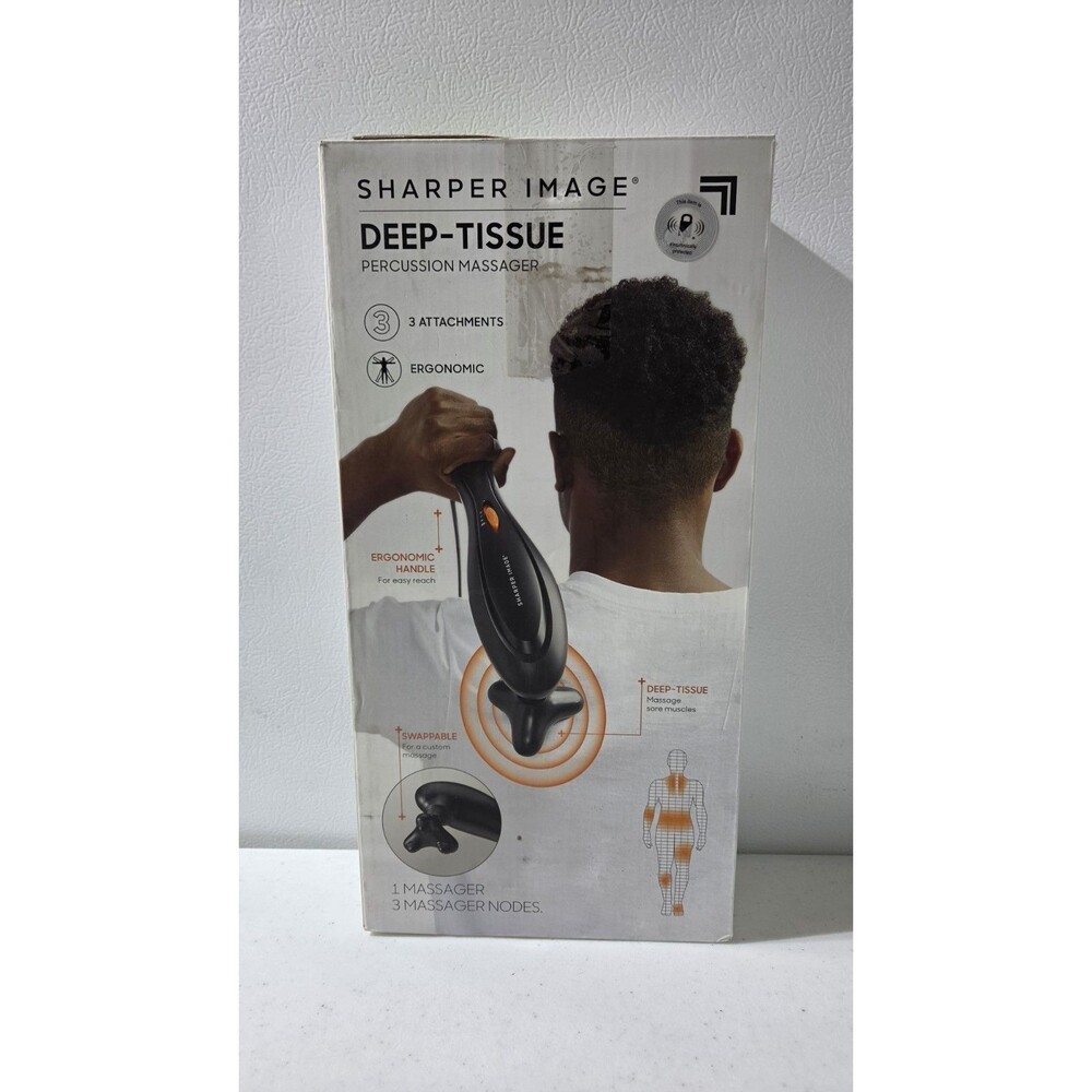 Sharper Image Deep Tissue Percussion Massager Swappable Attachments NIB